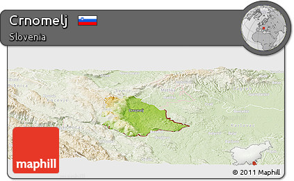 Physical Panoramic Map of Crnomelj, lighten