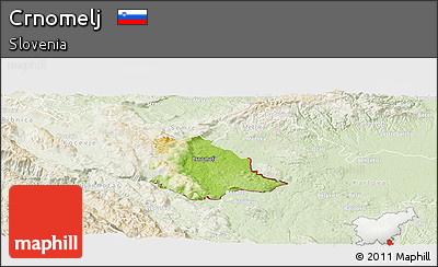 Physical Panoramic Map of Crnomelj, lighten