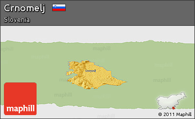 Savanna Style Panoramic Map of Crnomelj, single color outside
