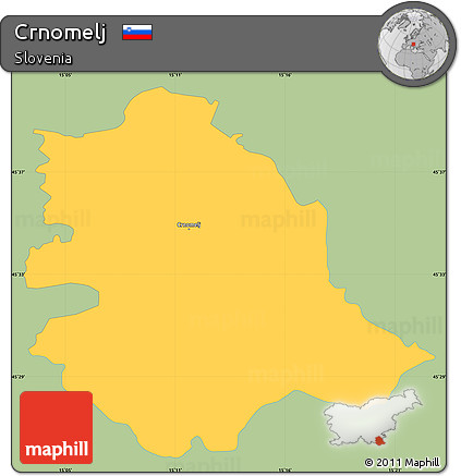 Savanna Style Simple Map of Crnomelj, single color outside