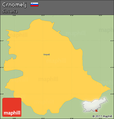 Savanna Style Simple Map of Crnomelj, single color outside