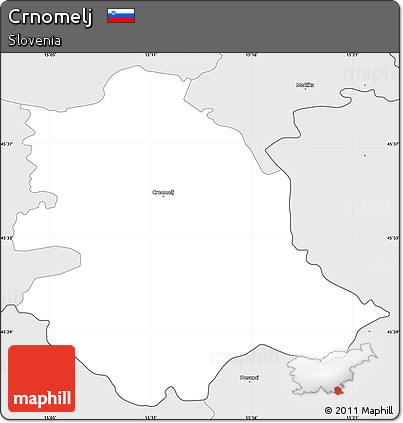Silver Style Simple Map of Crnomelj