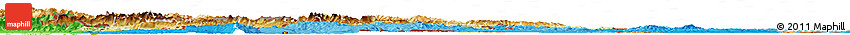 Physical Horizon Map of Slovenia, political shades outside, shaded relief sea