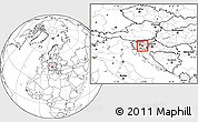 Blank Location Map of Ivancna Gorica, within the entire country