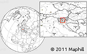 Blank Location Map of Ivancna Gorica, highlighted country, within the entire country