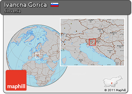 Gray Location Map of Ivancna Gorica