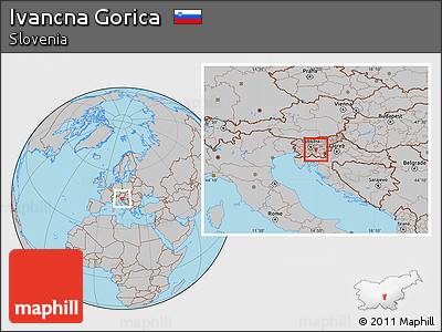 Gray Location Map of Ivancna Gorica