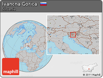 Gray Location Map of Ivancna Gorica