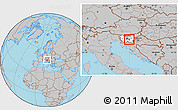 Gray Location Map of Ivancna Gorica, highlighted country
