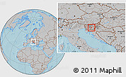 Gray Location Map of Ivancna Gorica, hill shading