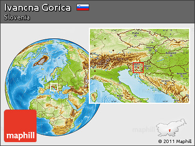 Physical Location Map of Ivancna Gorica, within the entire country