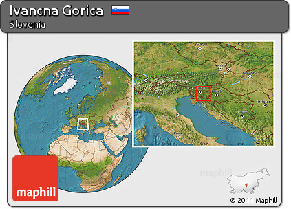 Satellite Location Map of Ivancna Gorica