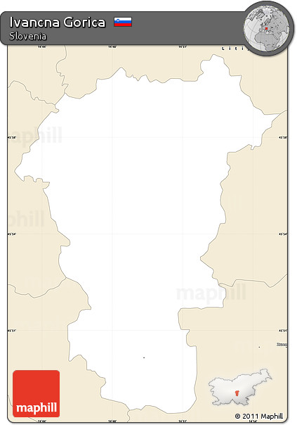 Classic Style Simple Map of Ivancna Gorica