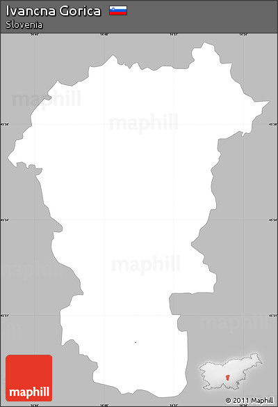 Gray Simple Map of Ivancna Gorica, single color outside