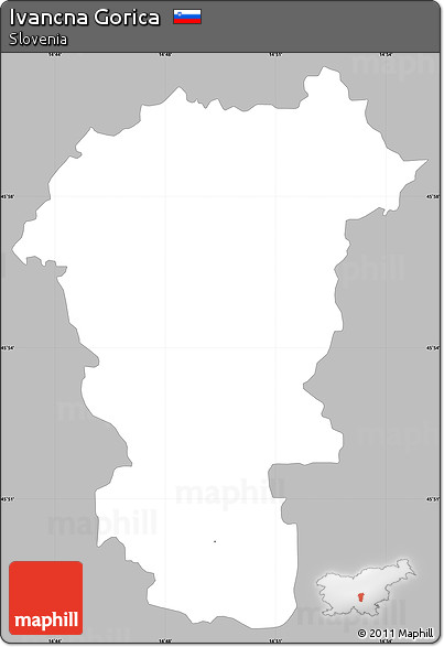 Gray Simple Map of Ivancna Gorica, single color outside