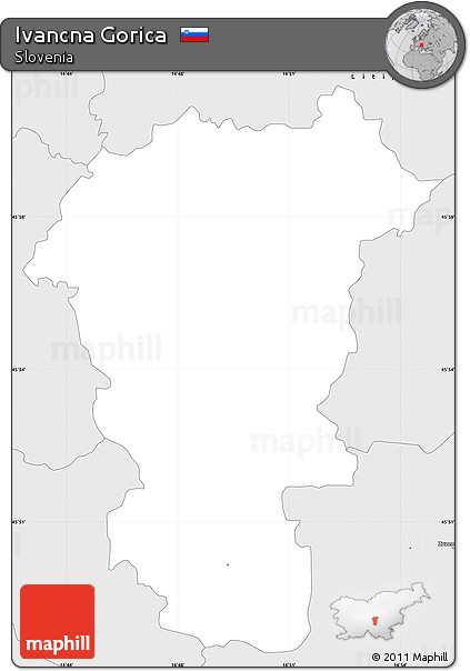 Silver Style Simple Map of Ivancna Gorica