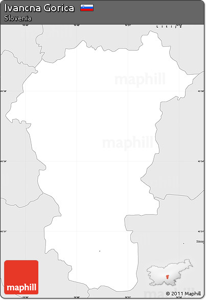 Silver Style Simple Map of Ivancna Gorica