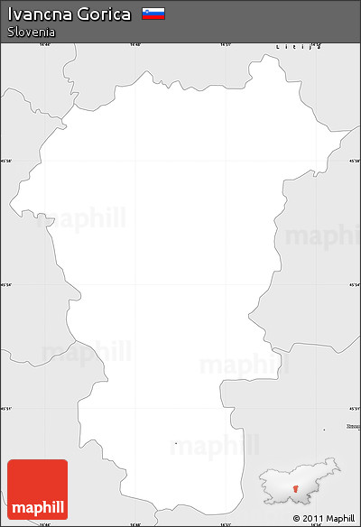 Silver Style Simple Map of Ivancna Gorica