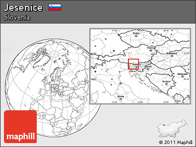 Blank Location Map of Jesenice, within the entire country