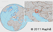 Gray Location Map of Jesenice, within the entire country