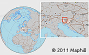 Gray Location Map of Jesenice, highlighted country