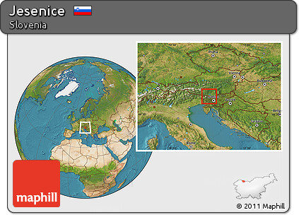 Satellite Location Map of Jesenice