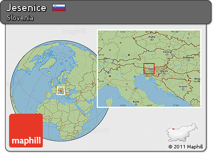 Savanna Style Location Map of Jesenice