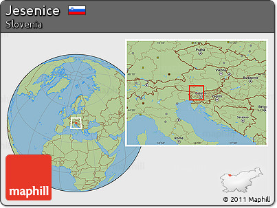 Savanna Style Location Map of Jesenice