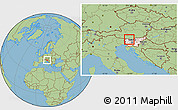 Savanna Style Location Map of Jesenice, highlighted country