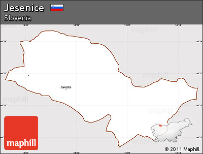 Classic Style Simple Map of Jesenice, cropped outside