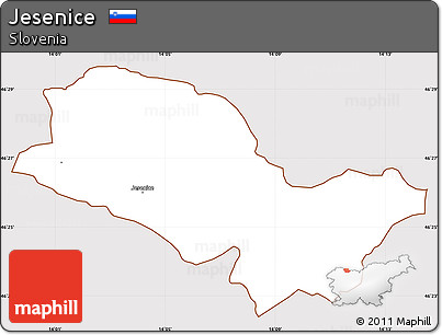 Classic Style Simple Map of Jesenice, cropped outside
