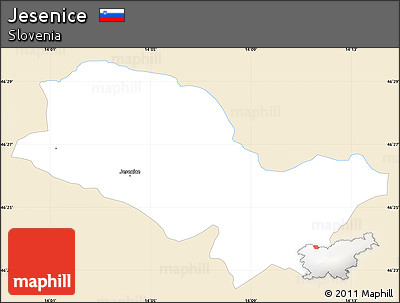 Classic Style Simple Map of Jesenice, single color outside