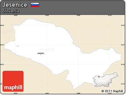 Classic Style Simple Map of Jesenice, single color outside