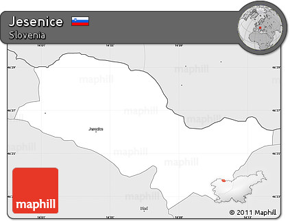 Silver Style Simple Map of Jesenice