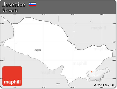 Silver Style Simple Map of Jesenice