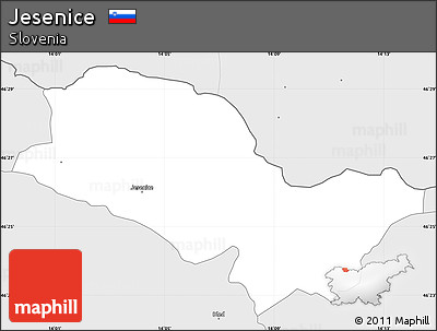 Silver Style Simple Map of Jesenice