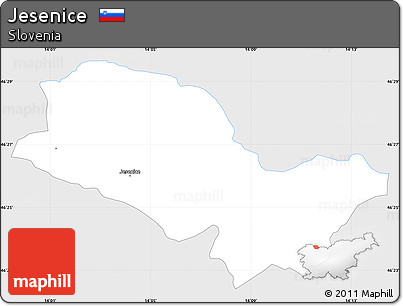 Silver Style Simple Map of Jesenice, single color outside