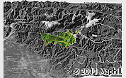 Satellite 3D Map of Kobarid, desaturated