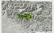 Satellite 3D Map of Kobarid, lighten, semi-desaturated