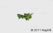 Satellite 3D Map of Kobarid, single color outside
