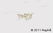 Shaded Relief 3D Map of Kobarid, single color outside