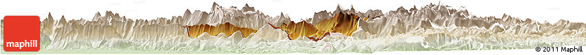 Physical Horizon Map of Kobarid, lighten