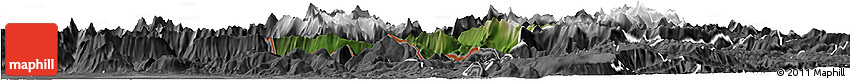 Satellite Horizon Map of Kobarid, desaturated