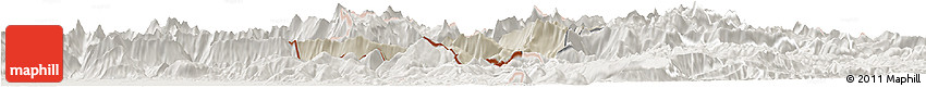 Shaded Relief Horizon Map of Kobarid, lighten