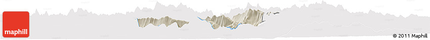 Shaded Relief Horizon Map of Kobarid, single color outside