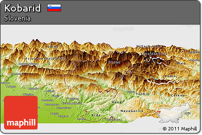 Physical Panoramic Map of Kobarid