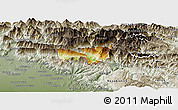 Physical Panoramic Map of Kobarid, semi-desaturated