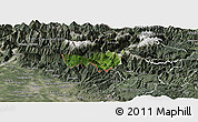 Satellite Panoramic Map of Kobarid, semi-desaturated