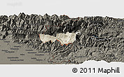 Shaded Relief Panoramic Map of Kobarid, darken