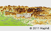 Shaded Relief Panoramic Map of Kobarid, physical outside